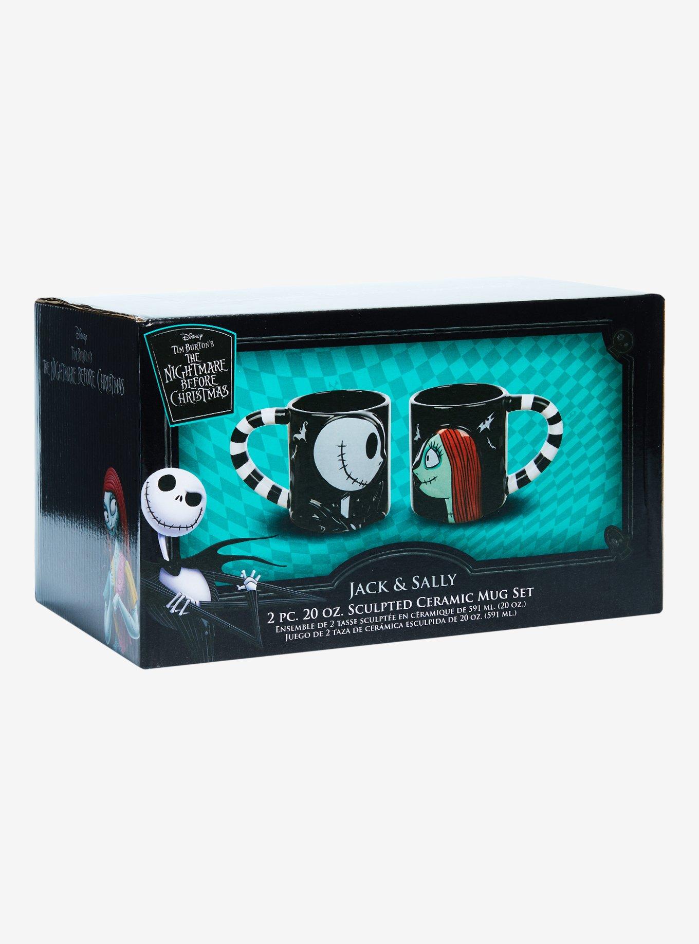 Disney The Nightmare Before Christmas Jack and Sally Embossed Mug Set, , hi-res