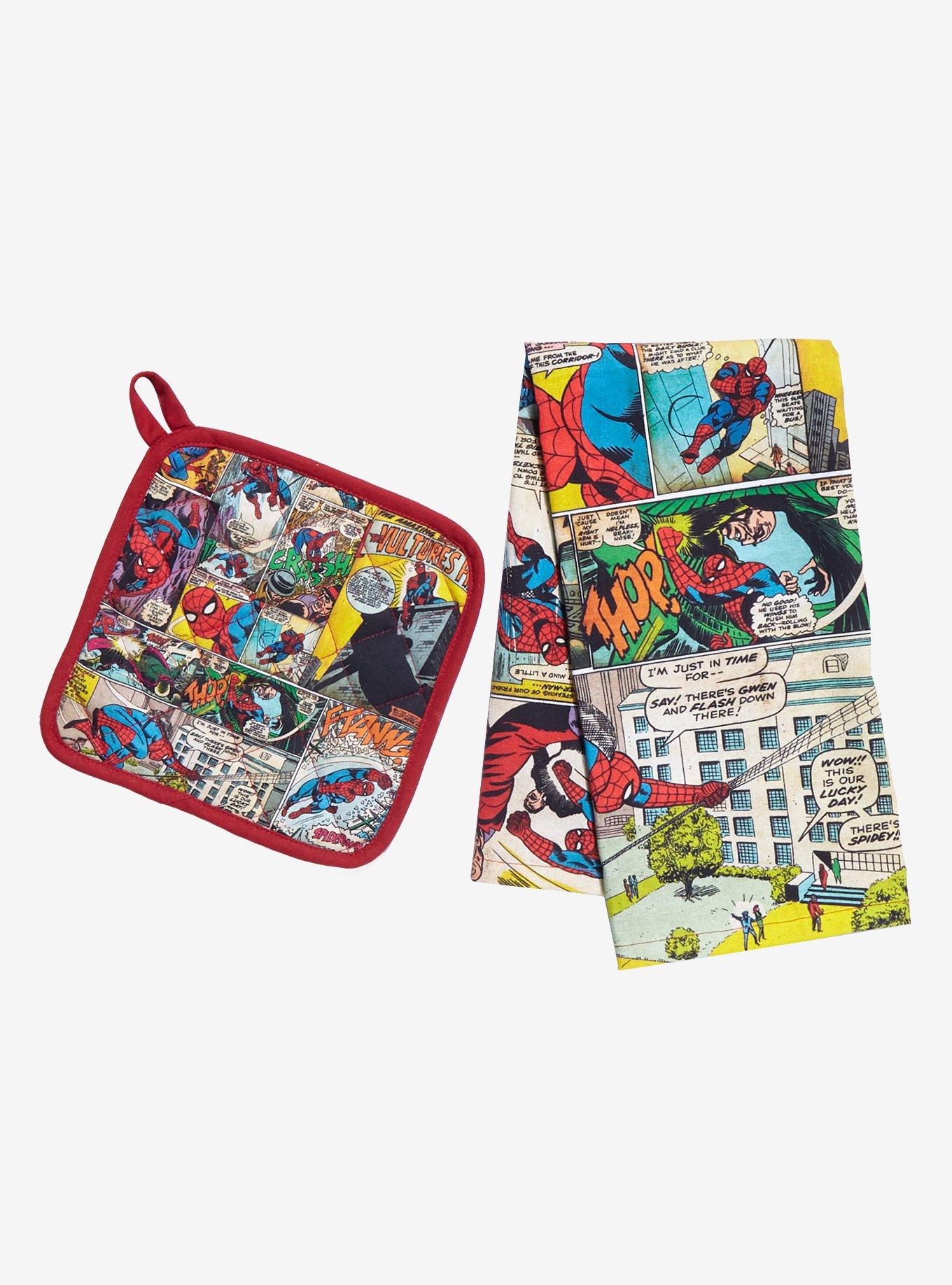 Marvel Spider-Man Comic Book Towel and Potholder Set, , hi-res