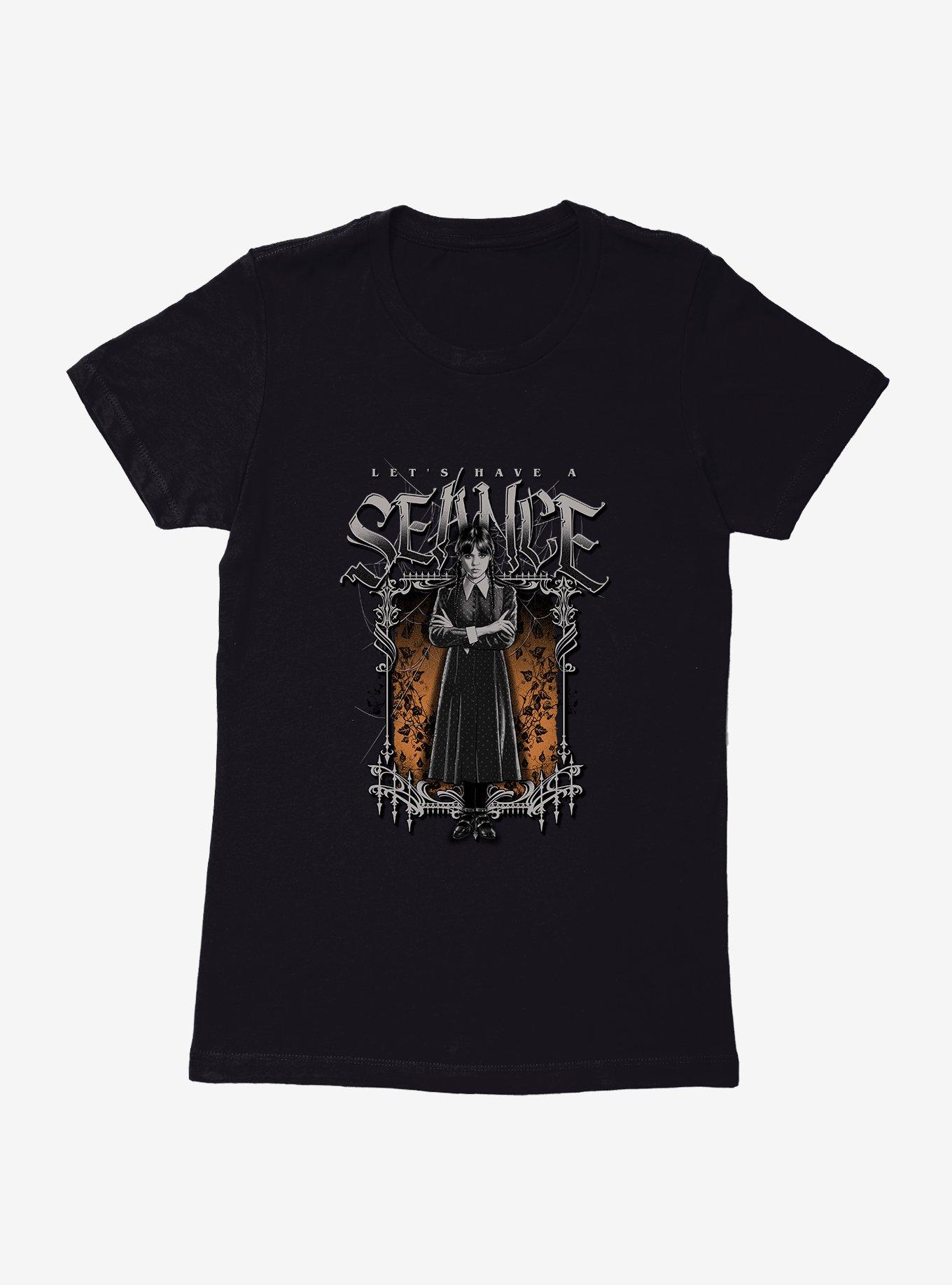 Wednesday Let's Have A Seance Womens T-Shirt, BLACK, hi-res