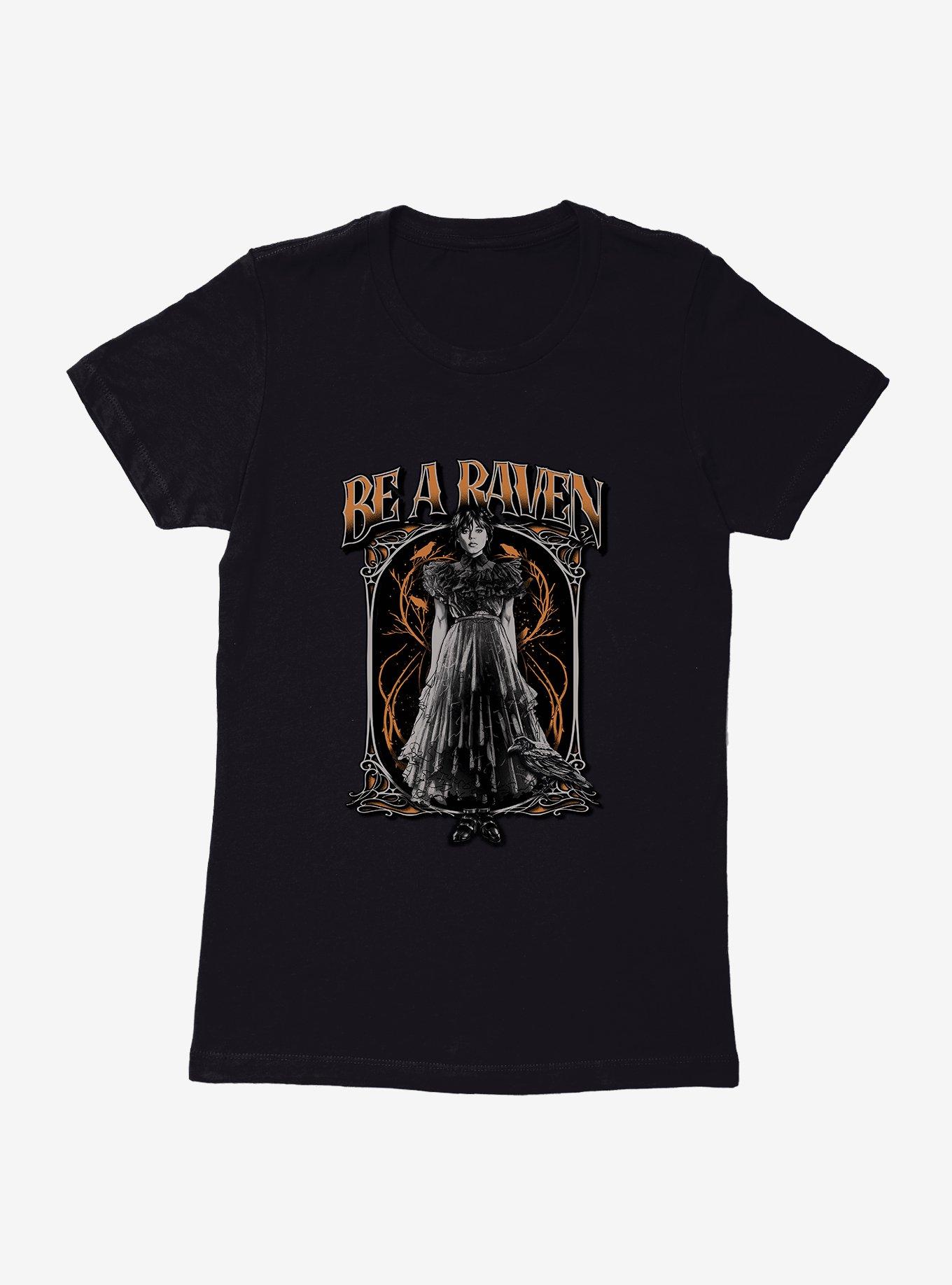 Wednesday Be A Raven Womens T-Shirt, BLACK, hi-res