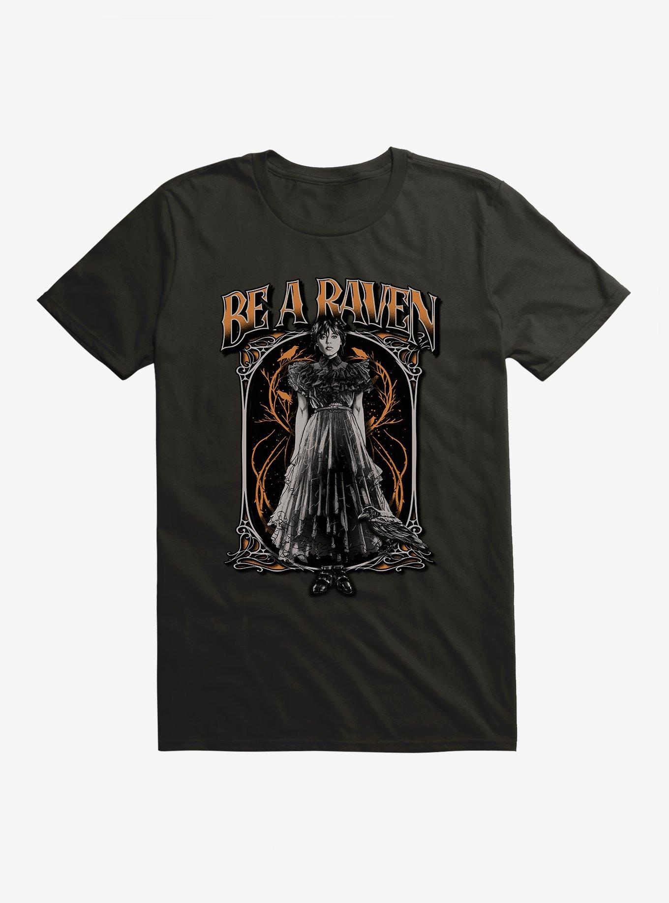 Wednesday Be A Raven T-Shirt, BLACK, hi-res
