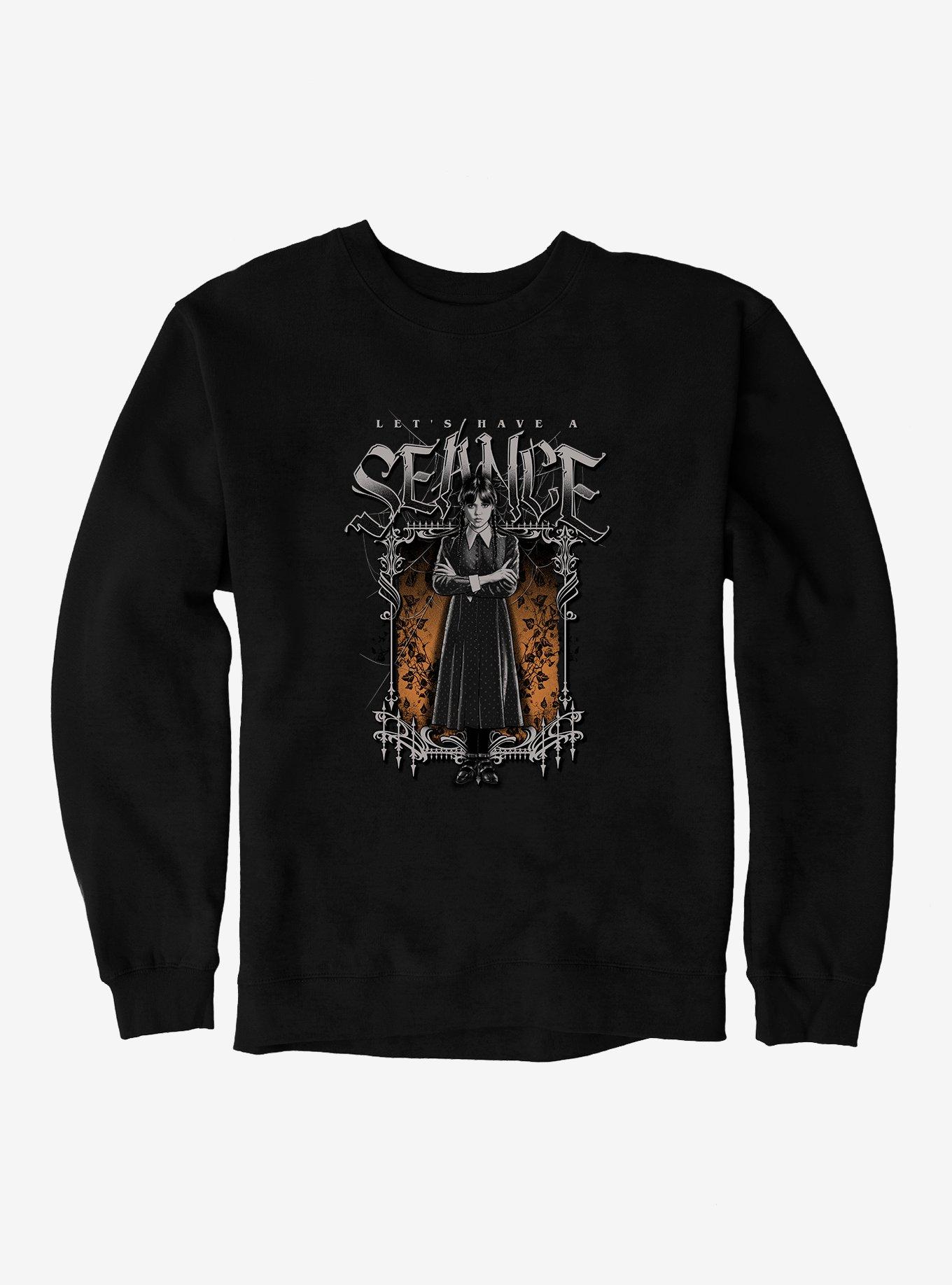 Wednesday Let's Have A Seance Sweatshirt, BLACK, hi-res