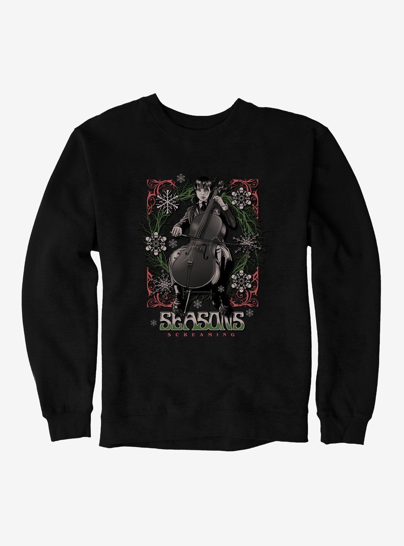 Wednesday Seasons Screaming Sweatshirt, BLACK, hi-res