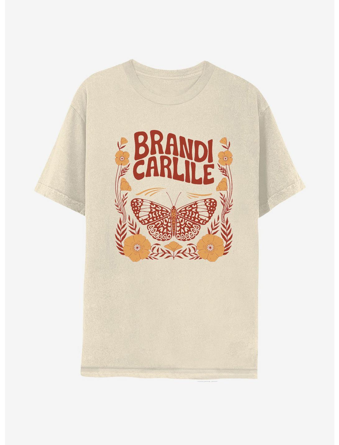 Brandi Carlile Butterfly Boyfriend Fit Girls T-Shirt, SAND, hi-res