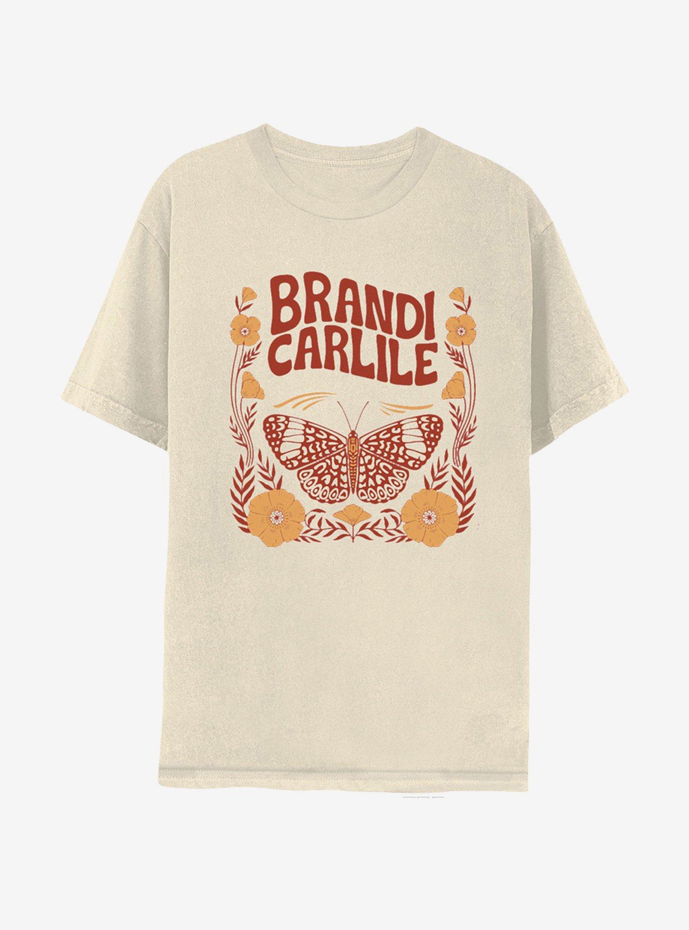 Brandi Carlile Butterfly Boyfriend Fit Girls T-Shirt, SAND, hi-res