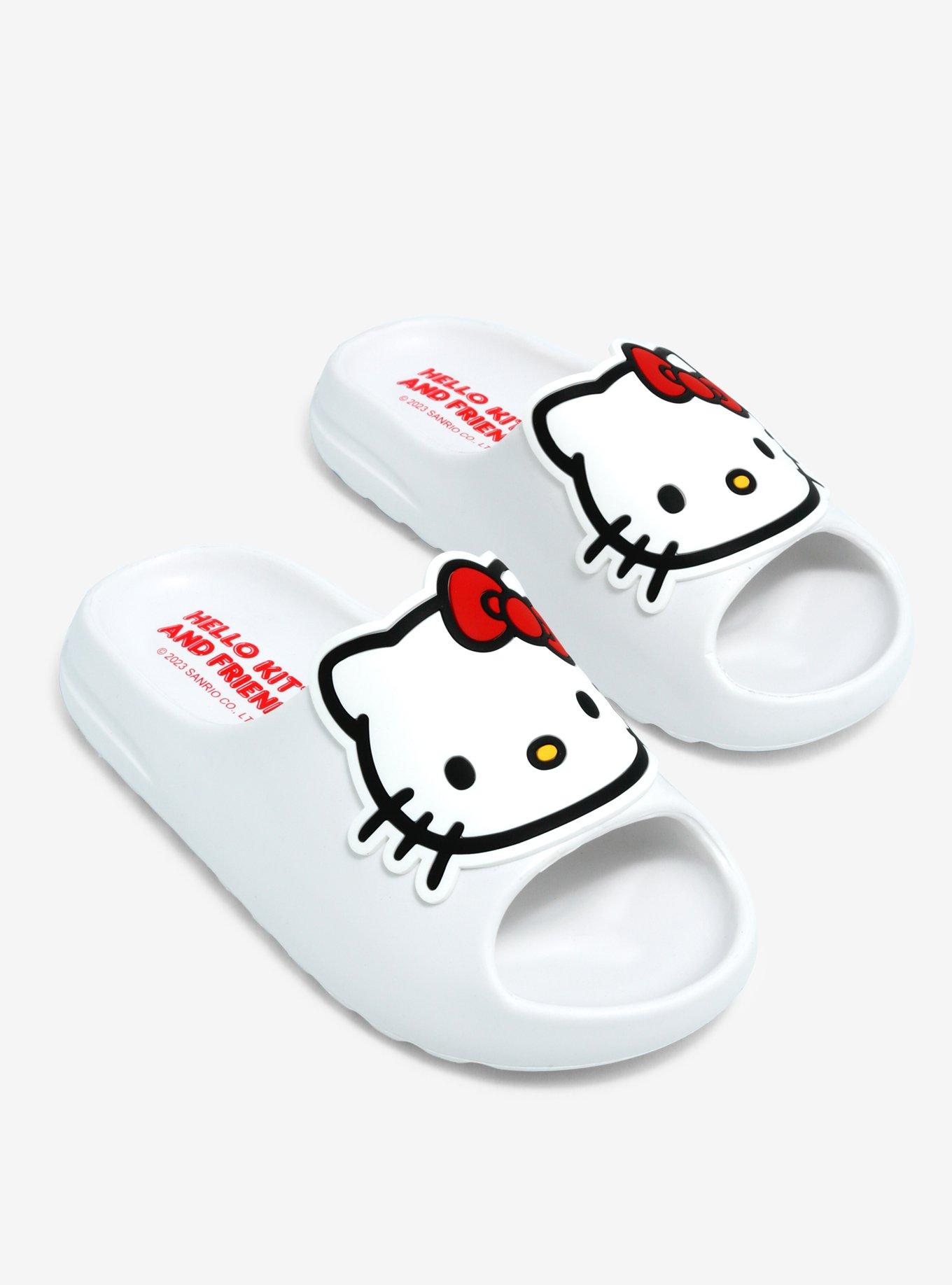 Hello Kitty White Slides Hot Topic