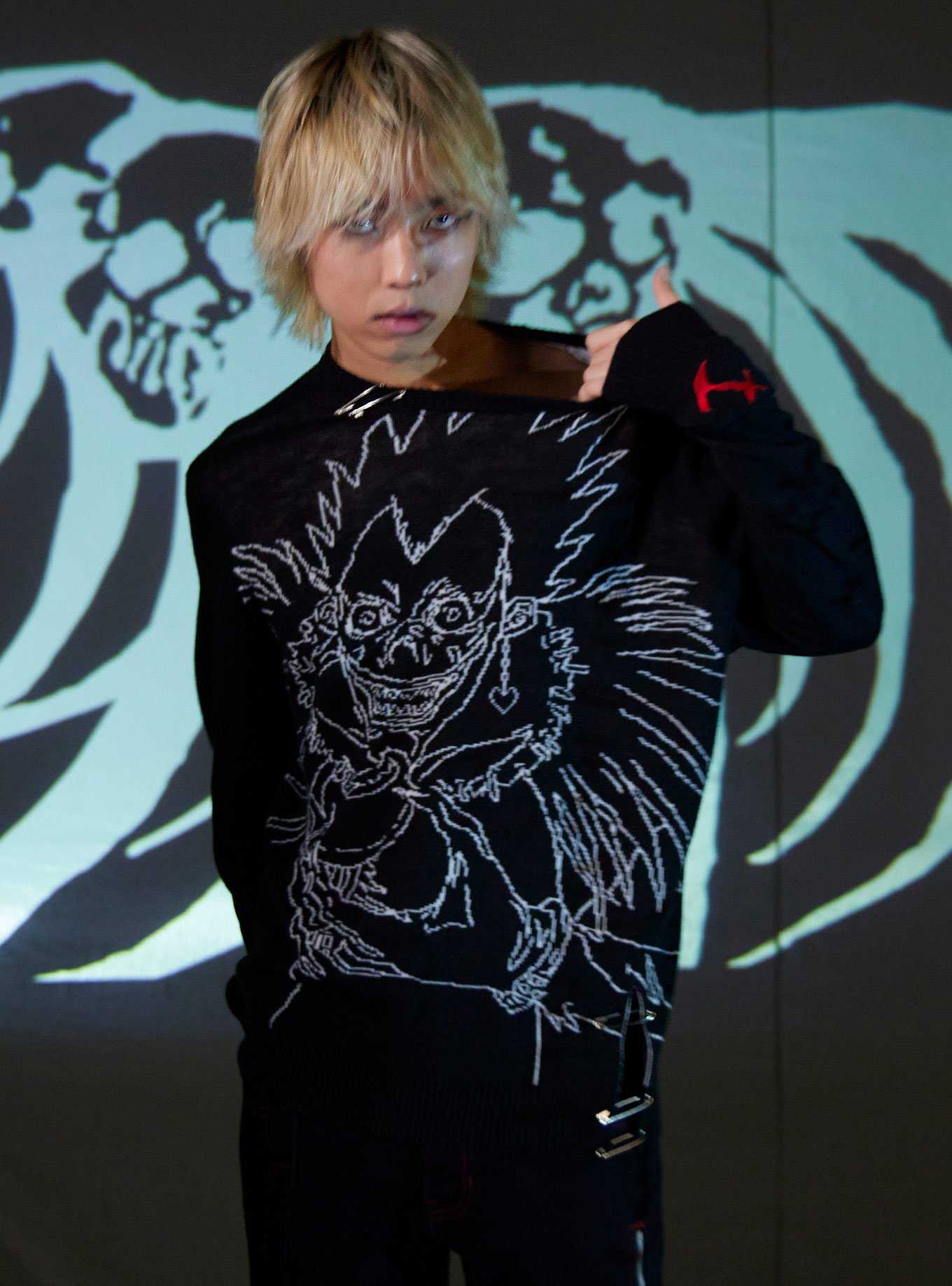 Death Note Ryuk Safety Pin Knit Sweater, , hi-res