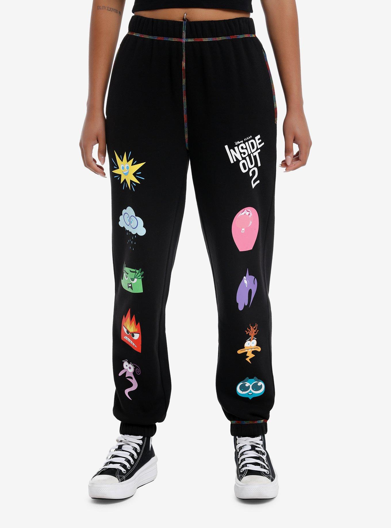 Her Universe Disney Pixar Inside Out 2 Girls Jogger Sweatpants, BLACK, hi-res