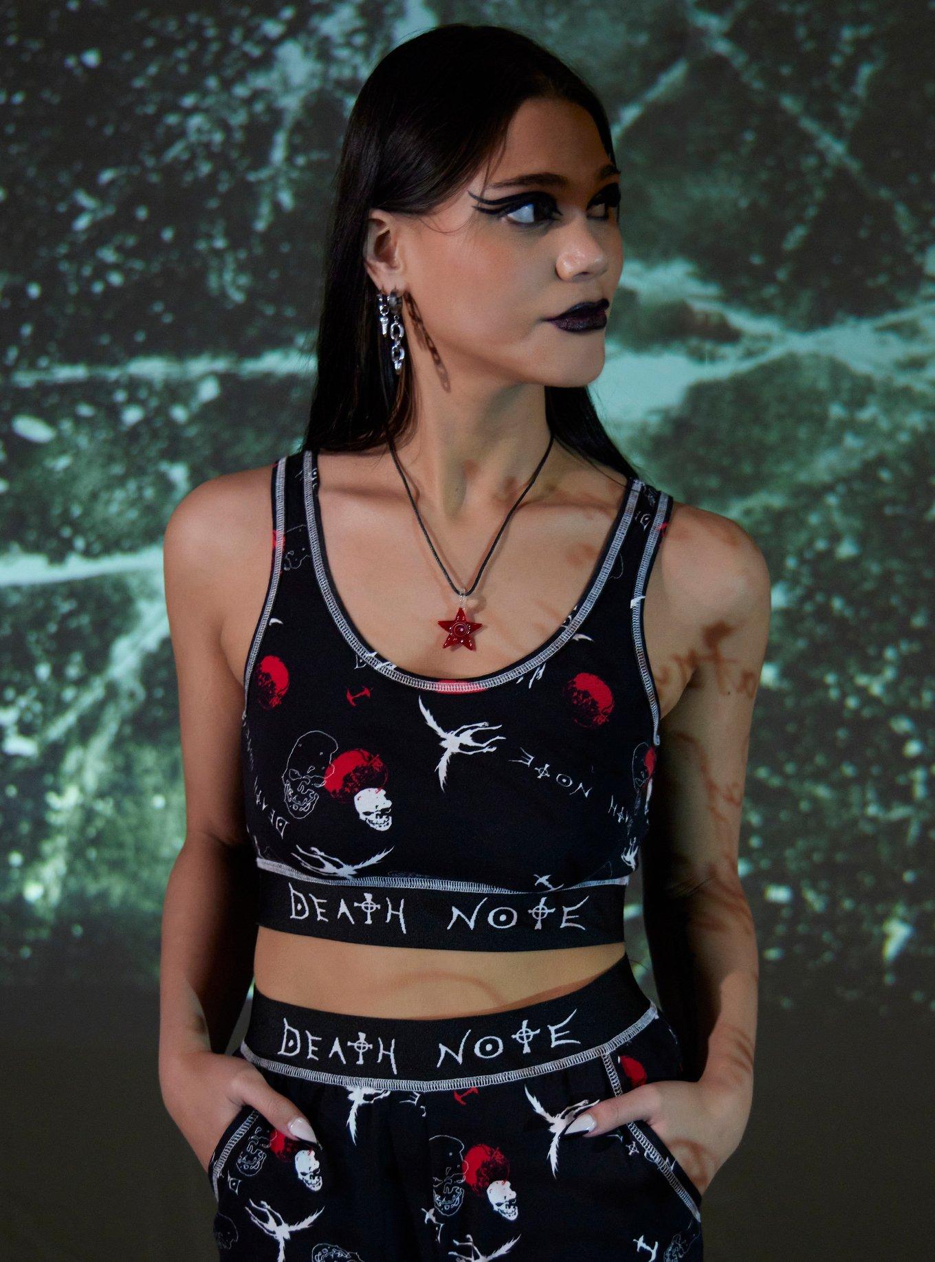 Death Note Ryuk Lounge Girls Crop Tank Top, BLACK, hi-res