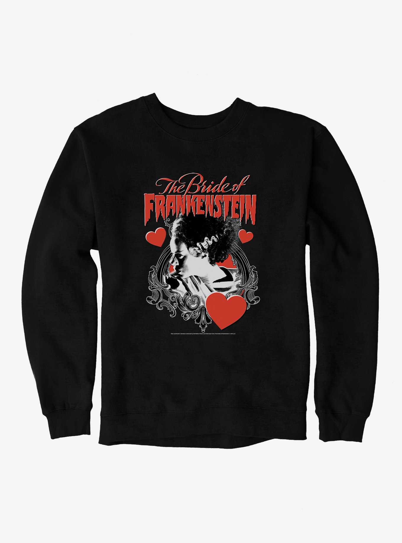 The Bride Of Frankenstein Bride With Hearts Sweatshirt, , hi-res