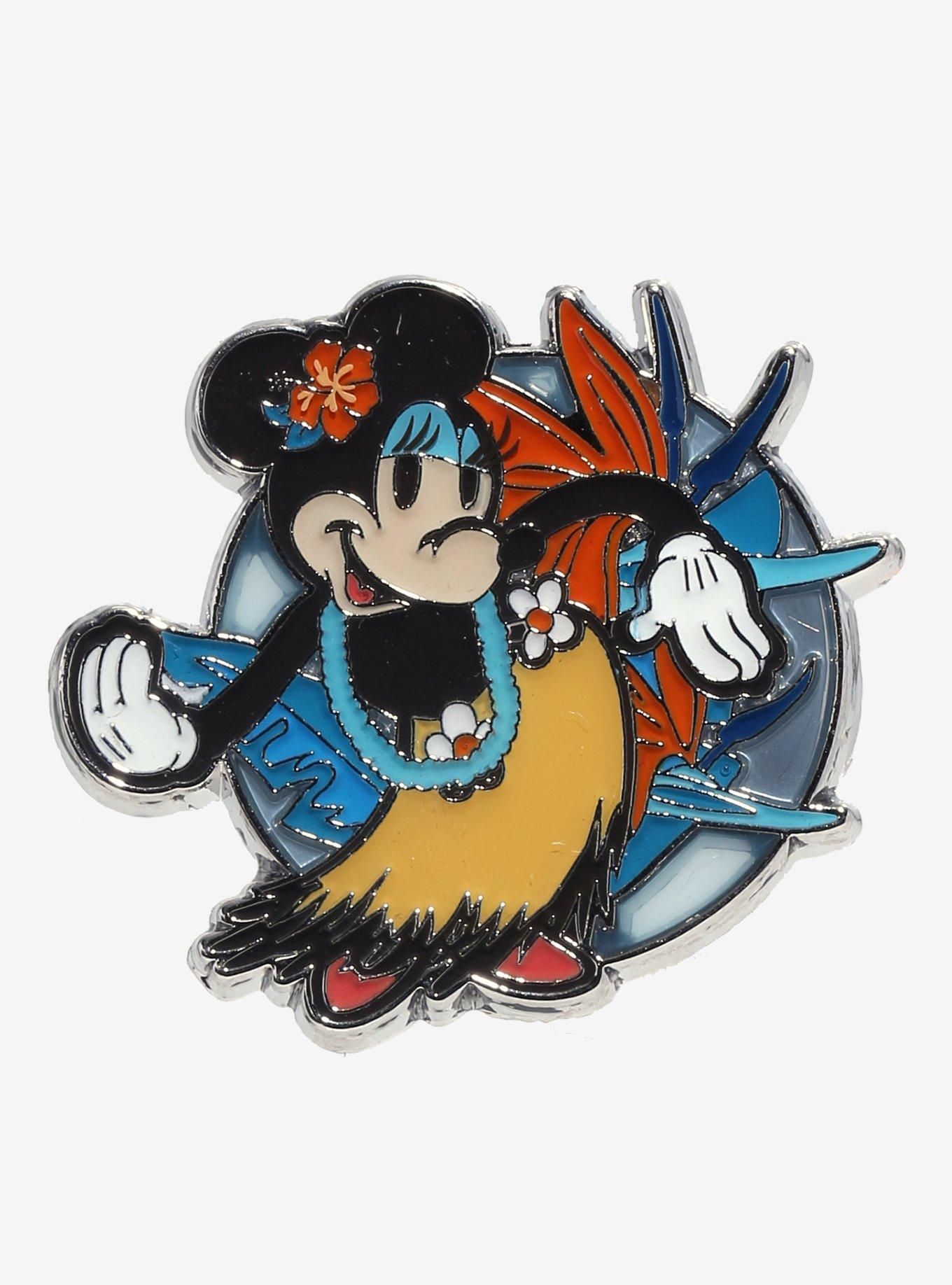 Loungefly Disney Minnie Mouse Floral Hula Stained Glass Enamel Pin - BoxLunch Exclusive