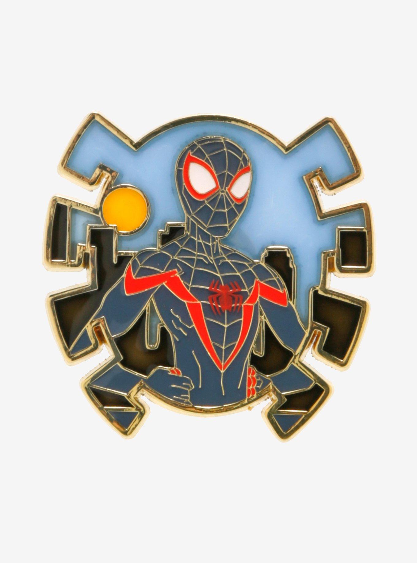 Loungefly Spider-Man: Across the Spider-Verse Miles Morales Stained Glass Enamel Pin — BoxLunch Exclusive