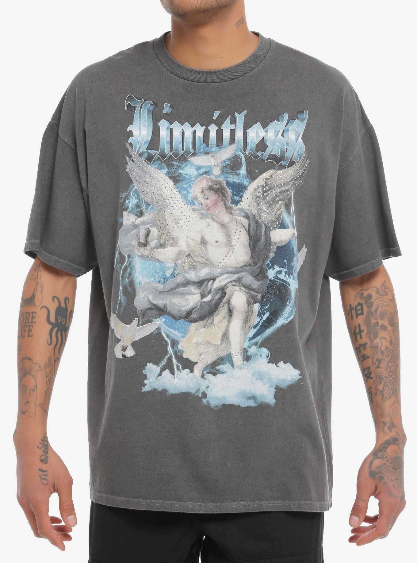 Cosmic Aura™ Limitless Rhinestone Angel Oversized T-Shirt, , hi-res