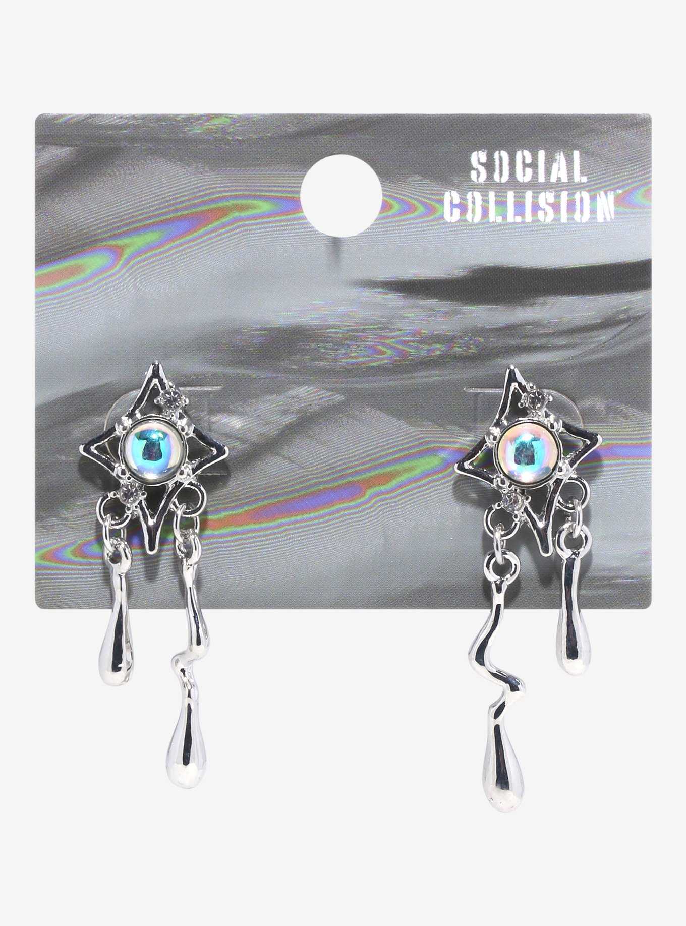 Social Collision Star Drip Drop Earrings, , hi-res