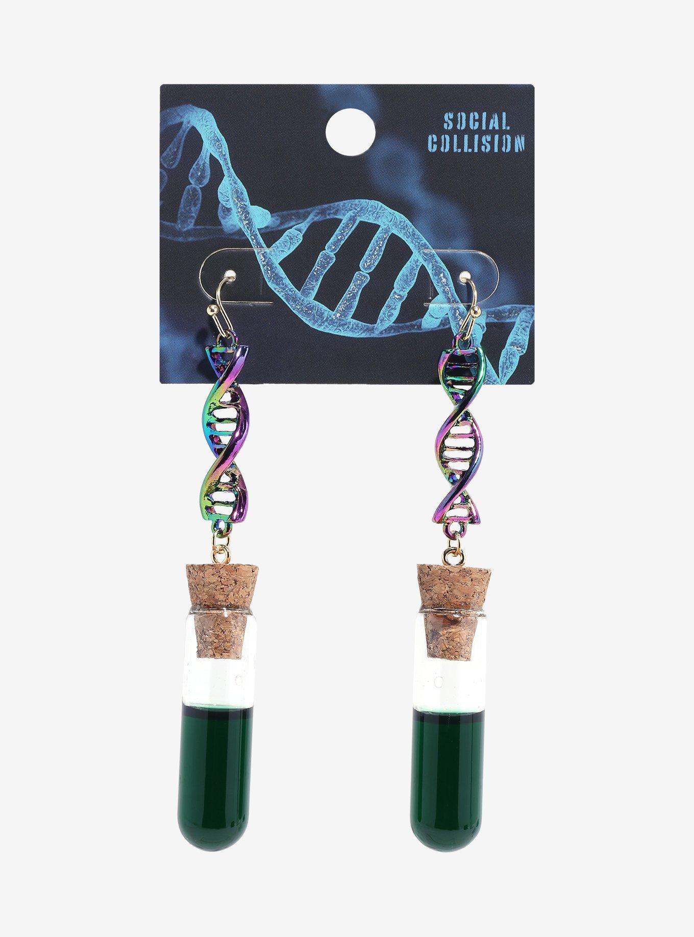 Social Collision DNA Test Tubes Earrings, , hi-res