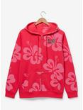 Our Universe Disney Lilo & Stitch Lilo Hibiscus Zip Hoodie — BoxLunch Exclusive, PINK, hi-res