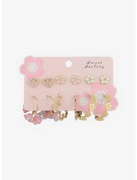 Sweet Society Cherry Blossom Stud & Hoop Earring Set, , hi-res
