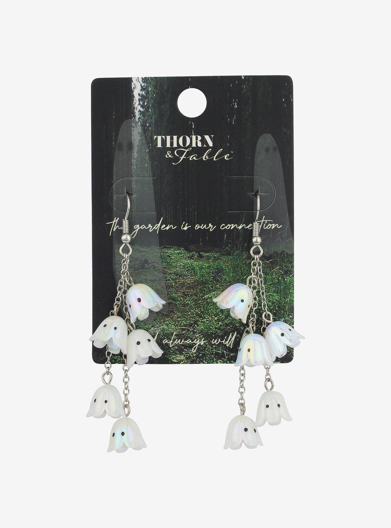 Thorn & Fable Ghost Flower Earrings, , hi-res