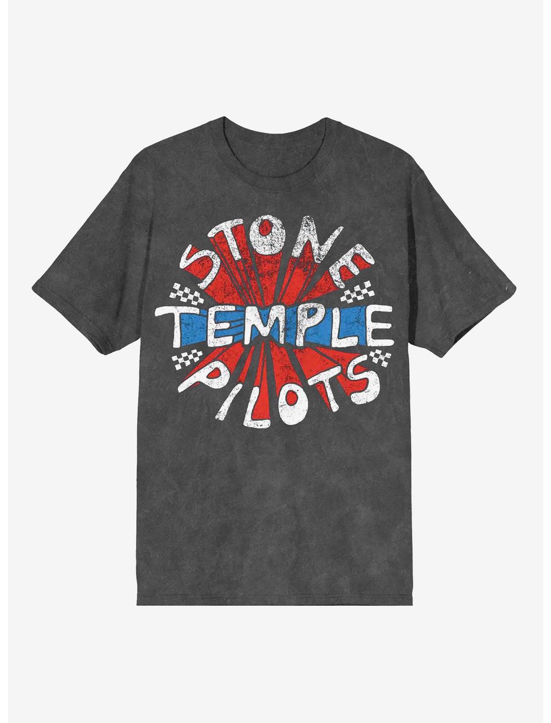 Stone Temple Pilots Checkered Flag T-Shirt, CHARCOAL, hi-res