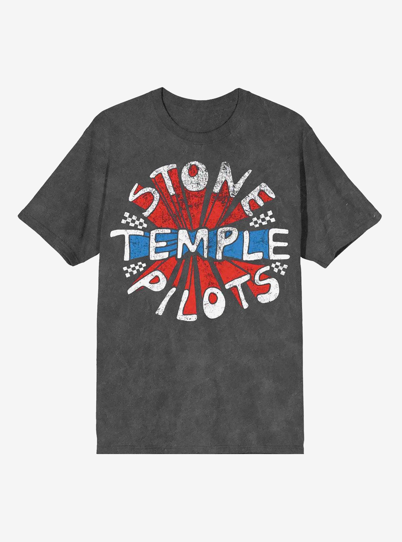 Stone Temple Pilots Checkered Flag T-Shirt, CHARCOAL, hi-res