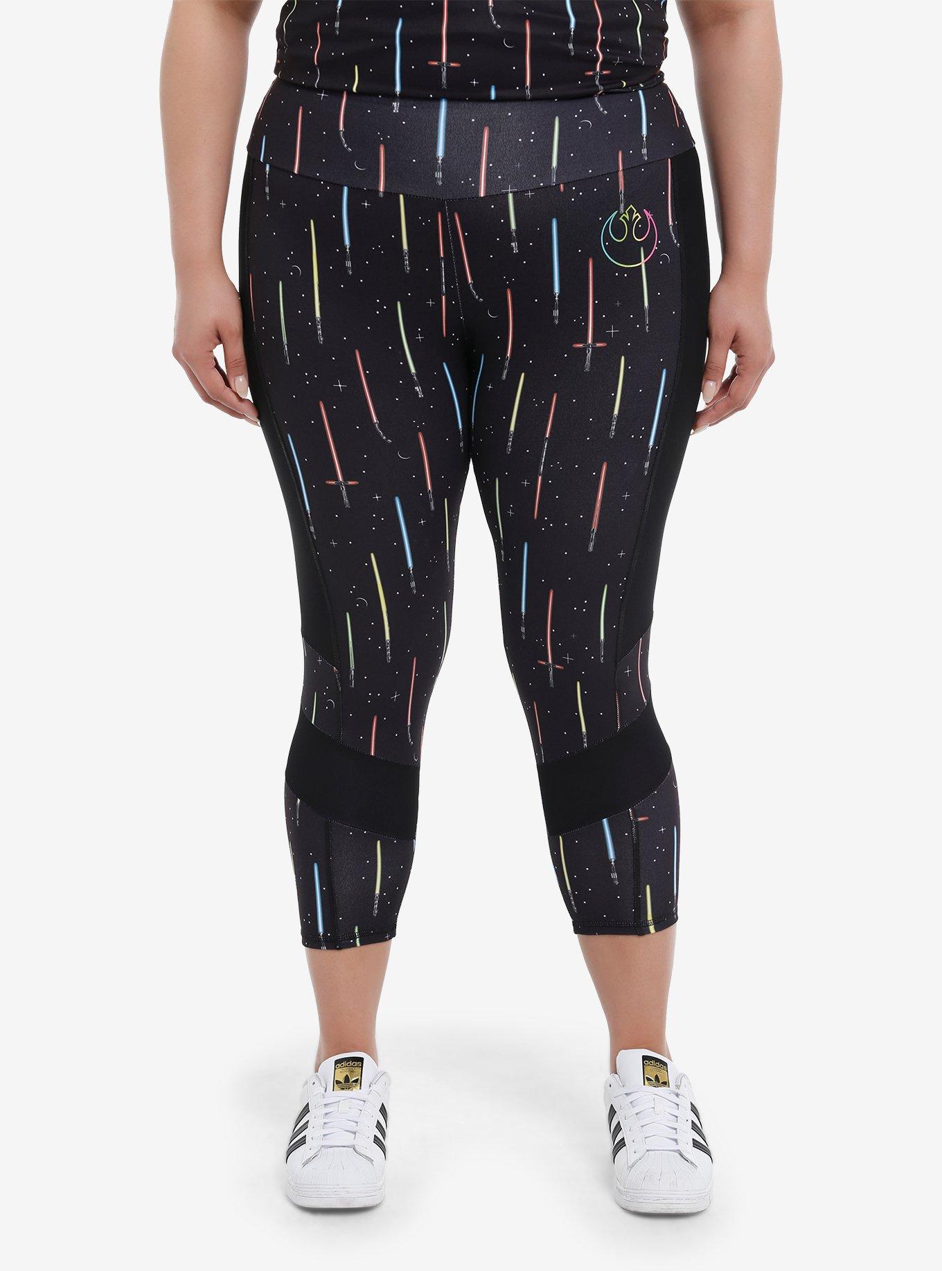 Her Universe Star Wars Lightsabers Capri Active Leggings Plus Size Her Universe Exclusive, MULTI, hi-res