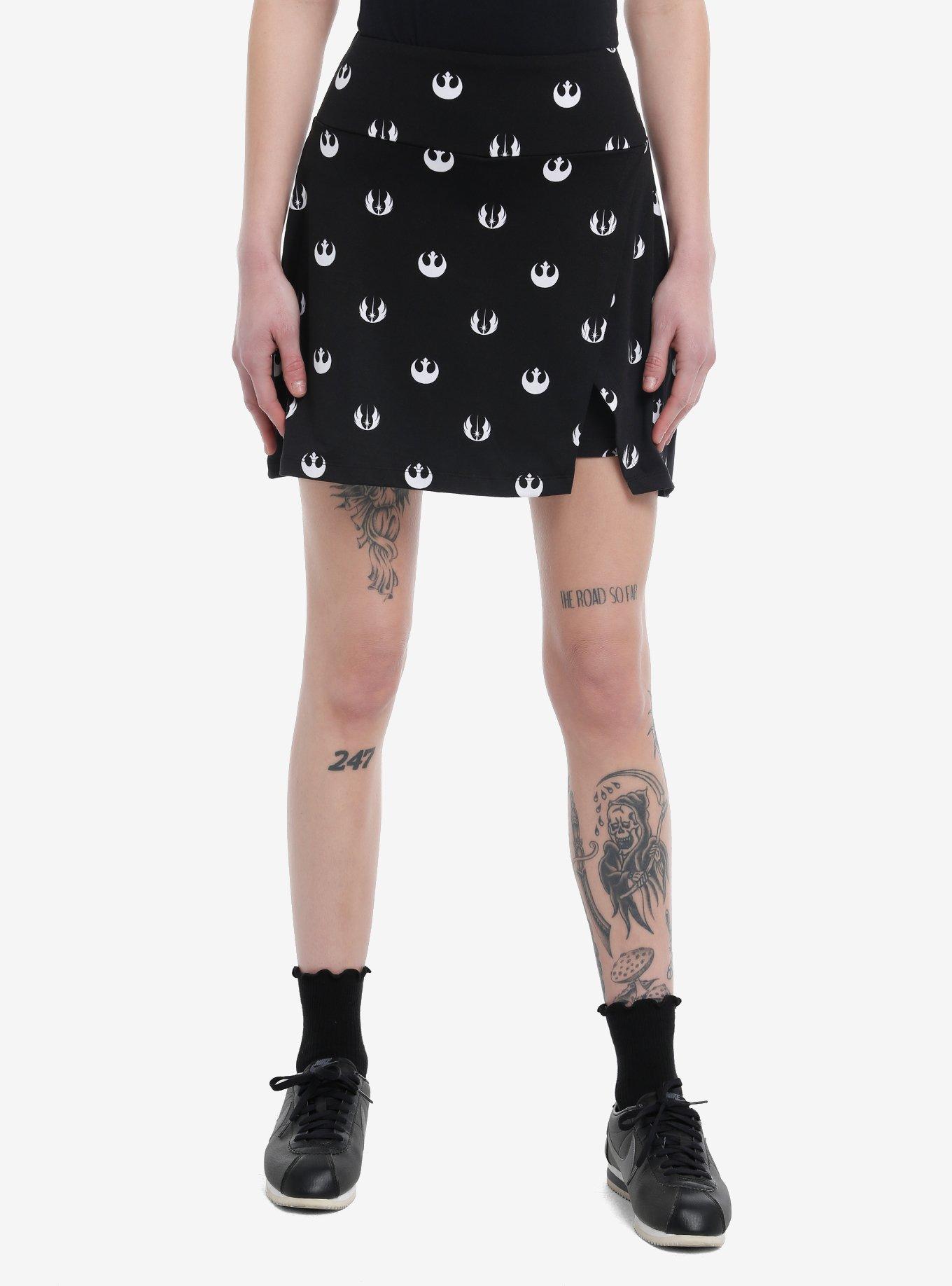 Her Universe Star Wars Icons Asymmetrical Athletic Skort Her Universe Exclusive, BLACK  WHITE, hi-res