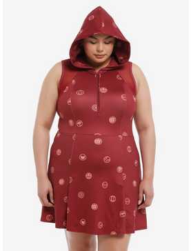 Her Universe Marvel Avengers Icons Hooded Athletic Dress Plus Size Her Universe Exclusive, , hi-res