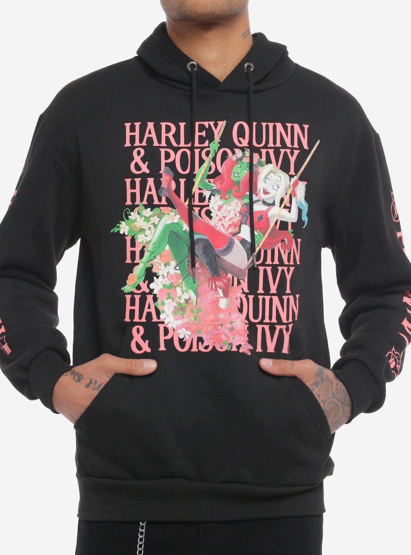 DC Comics Harley Quinn & Poison Ivy Swinging Hoodie, BLACK, hi-res