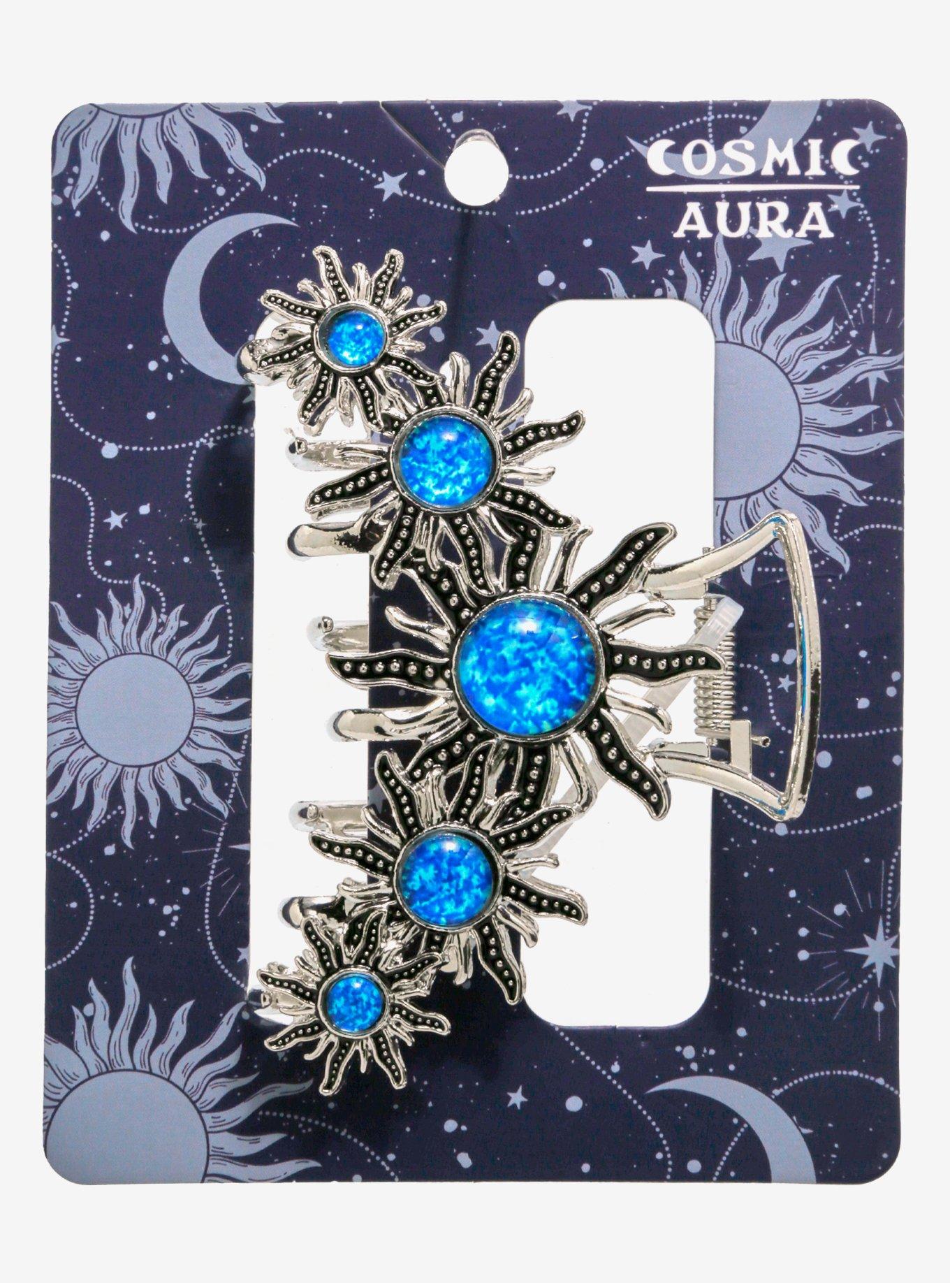 Cosmic Aura Blue Sun Claw Hair Clip, , hi-res