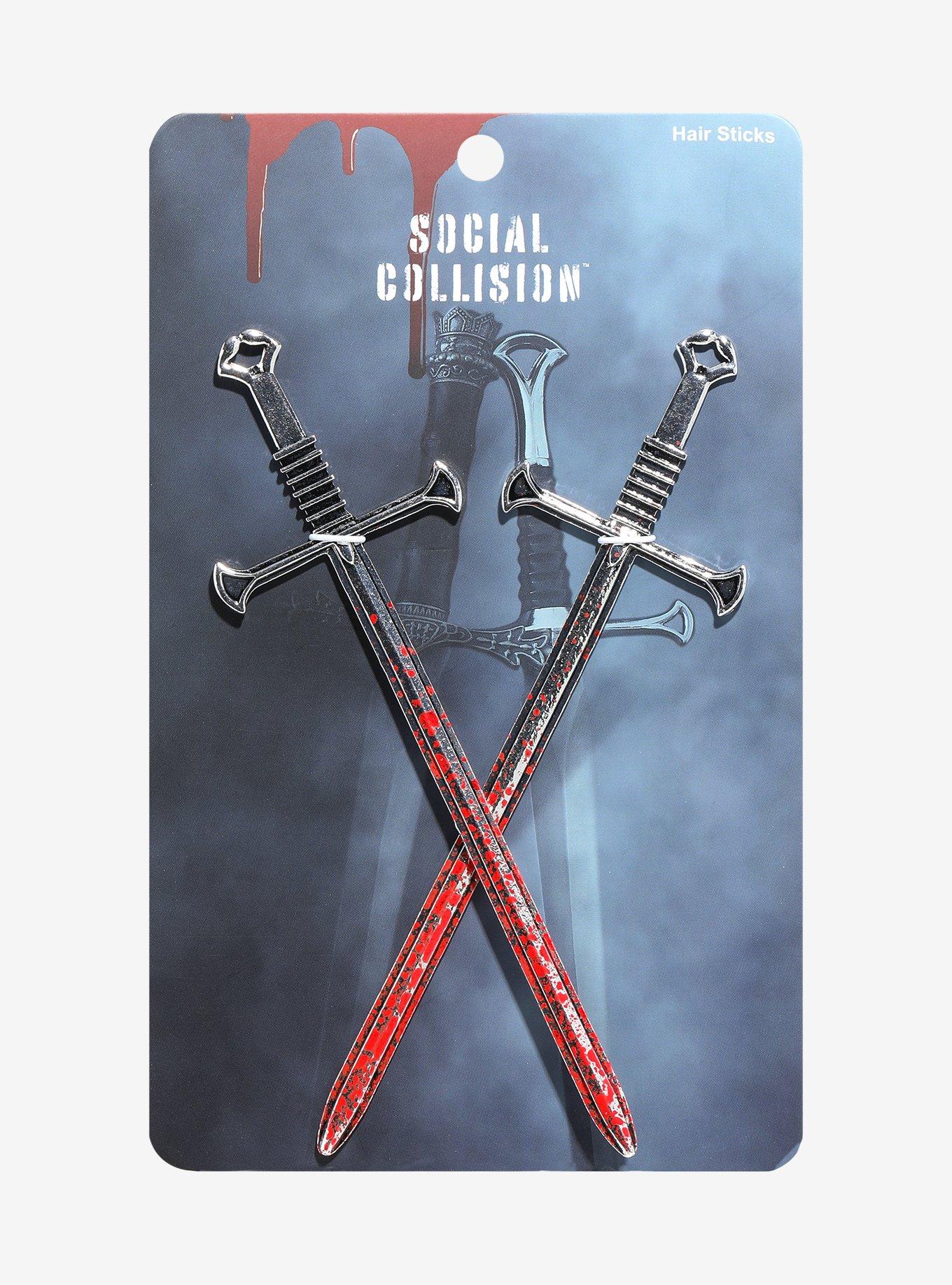 Social Collision Bloody Sword Hair Stick Set, , hi-res
