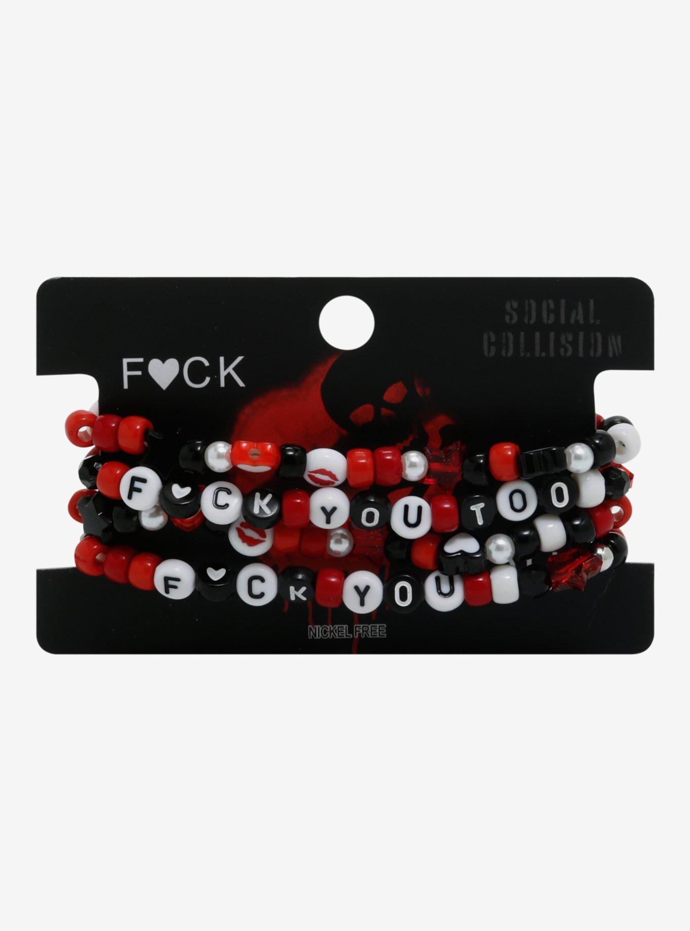 Social Collision F You Bead Best Friend Bracelet Set, , hi-res