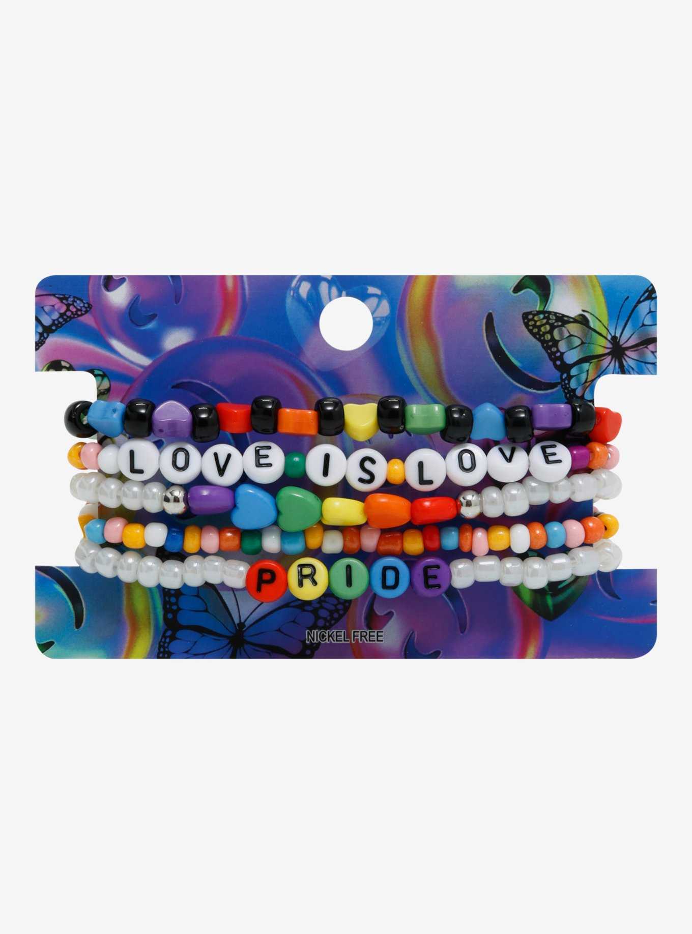 Love Is Love Pride Bead Bracelet Set, , hi-res