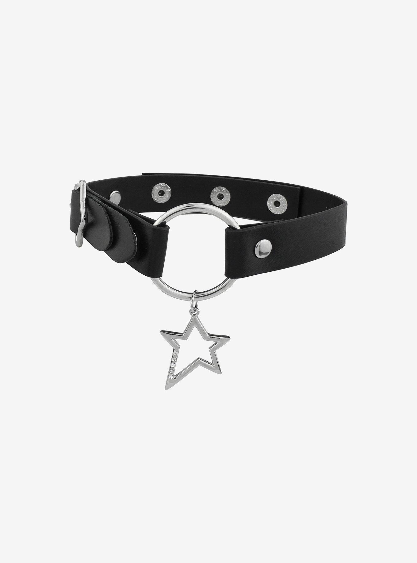 Social Collision® Star Buckle Faux Leather Choker, , hi-res