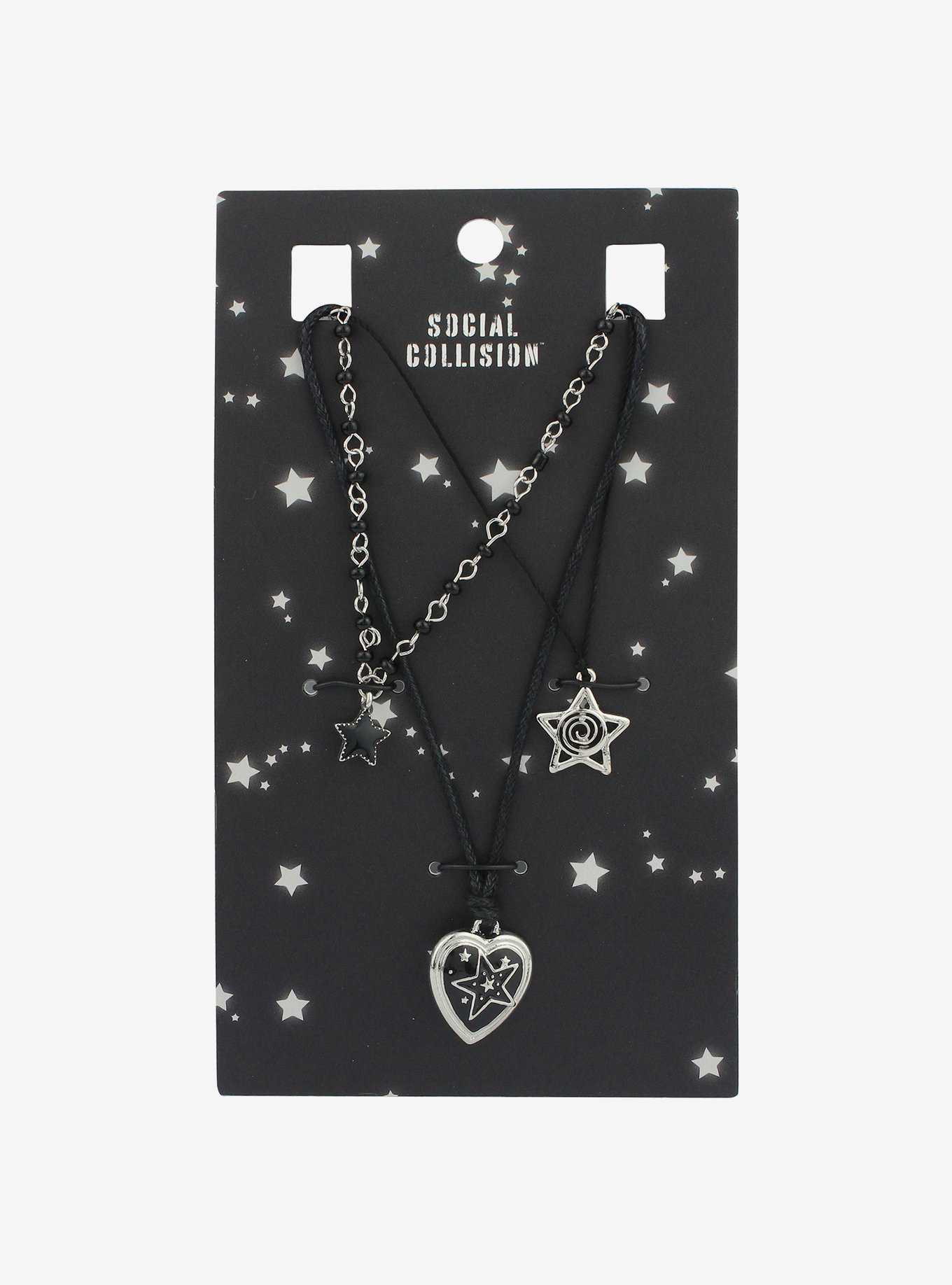 Social Collision Star Heart Necklace Set, , hi-res