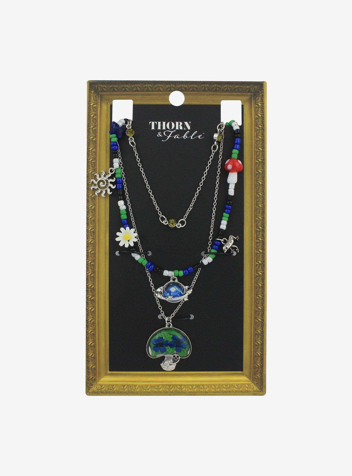 Thorn & Fable Mushroom Planet Necklace Set, , hi-res