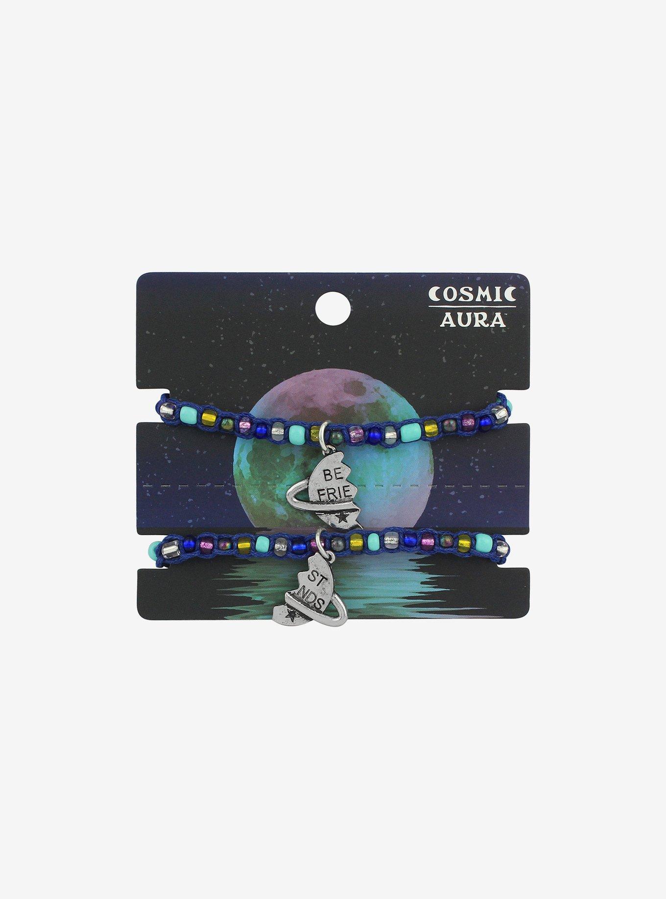 Cosmic Aura Planet Bead Best Friend Cord Bracelet Set