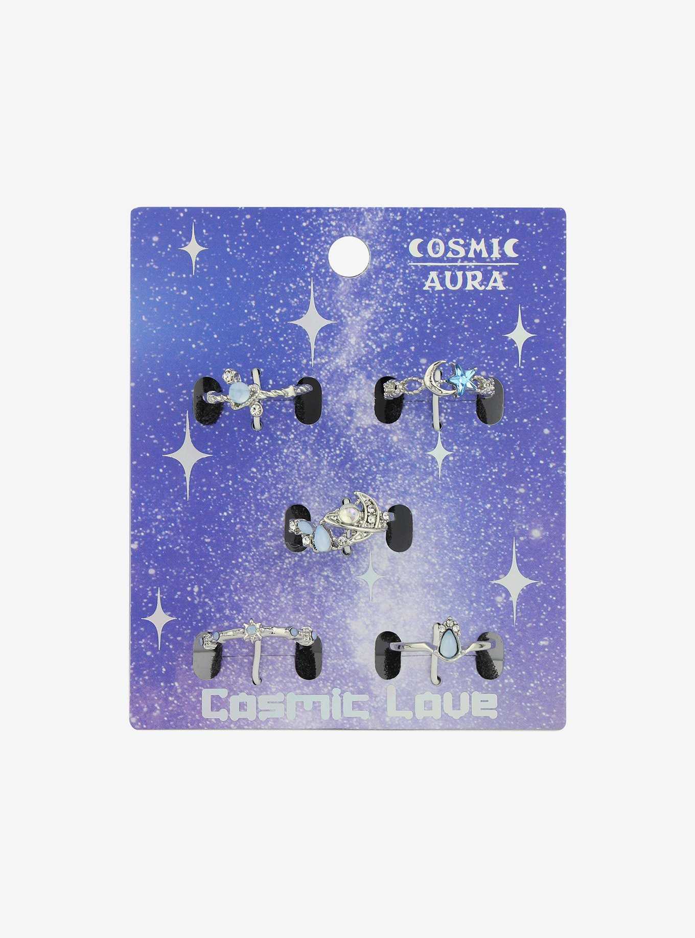 Cosmic Aura Blue Celestial Ring Set, , hi-res