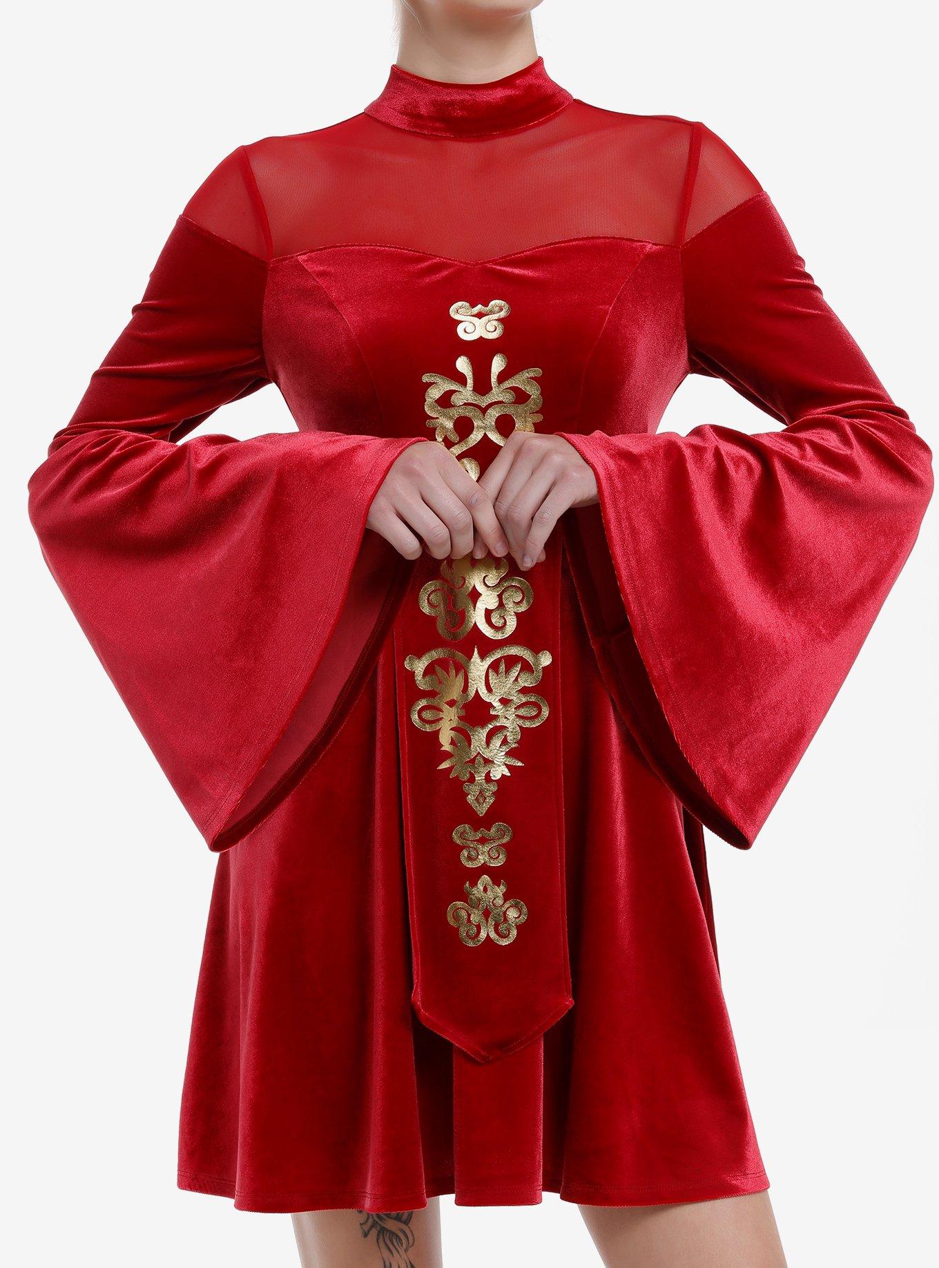 Her Universe Star Wars Queen Padme Amidala Velvet Dress, GOLD, hi-res