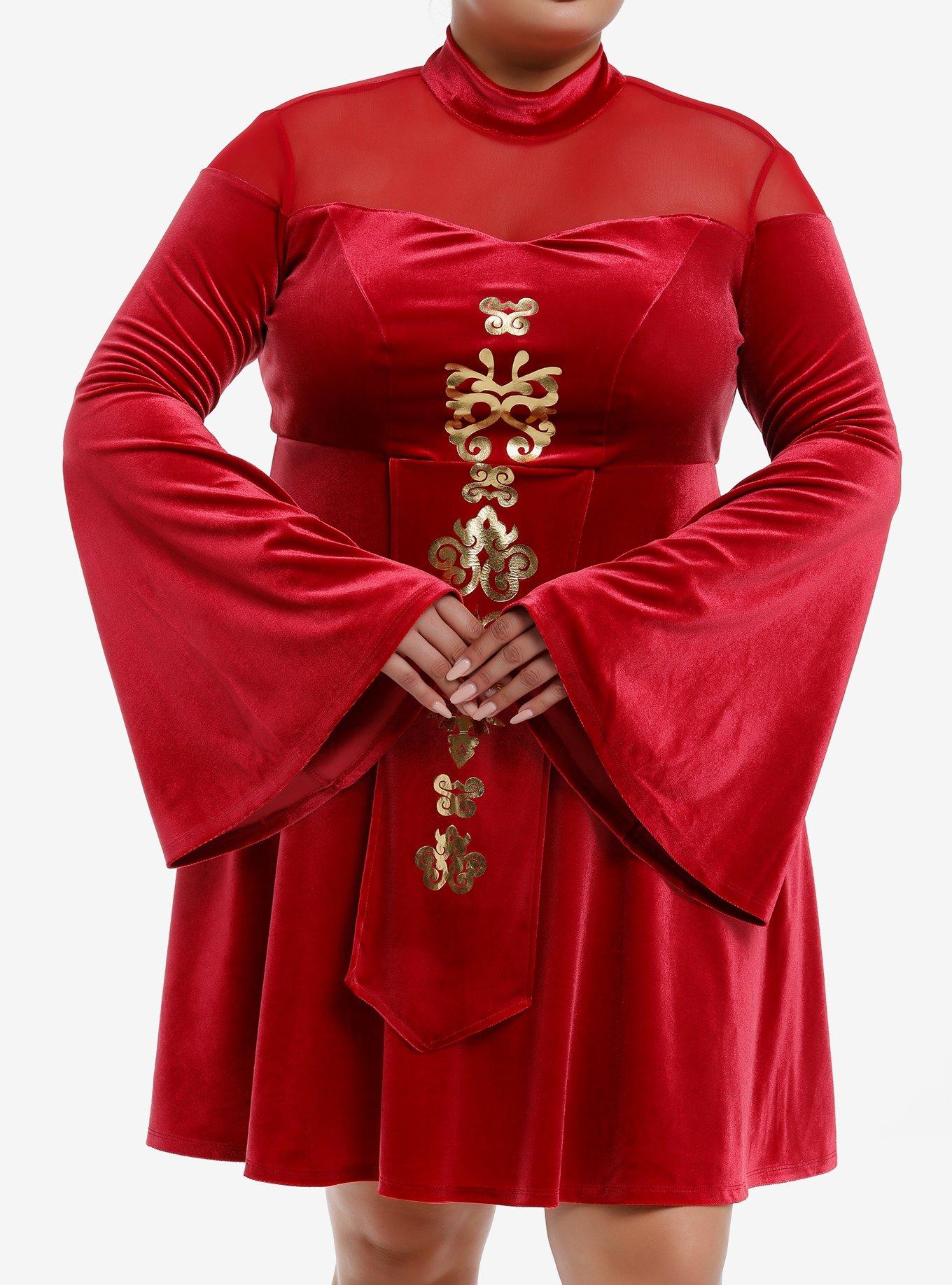 Her Universe Star Wars Queen Padme Amidala Velvet Dress Plus Size, GOLD, hi-res