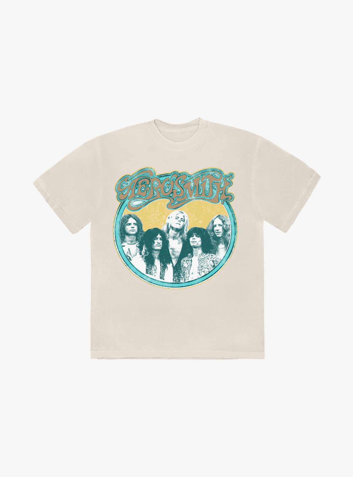 Aerosmith Group Glitter Boyfriend Fit Girls T-Shirt, , hi-res