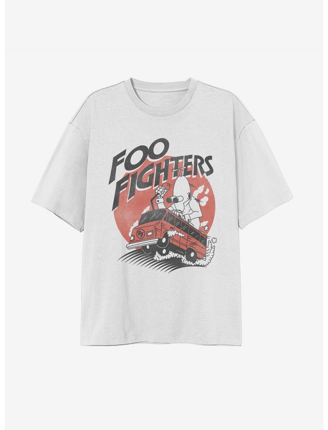 Foo Fighters Bus Logo Boyfriend Fit Girls T-Shirt, BRIGHT WHITE, hi-res