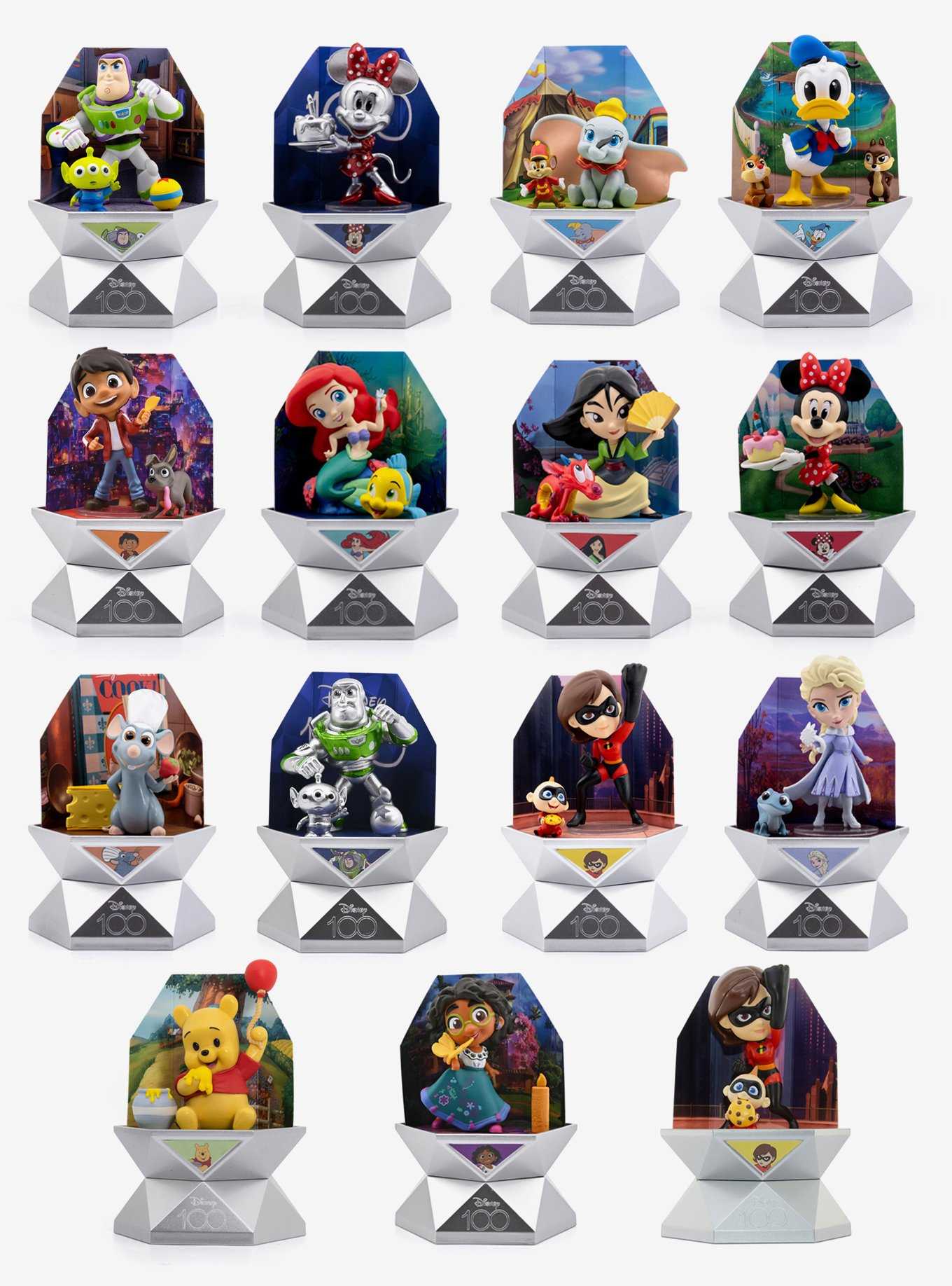 YuMe Disney 100 Series Mystery Capsule Blind Box with Surprise Characters  Figurines Toys 12 Pack