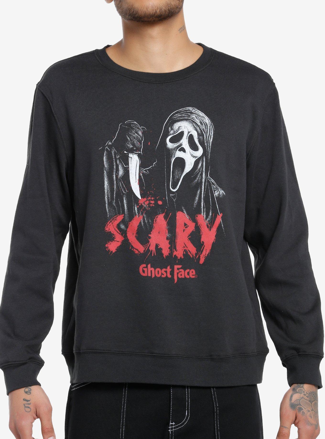 Scream Ghost Face Scary Sweatshirt, BLACK, hi-res