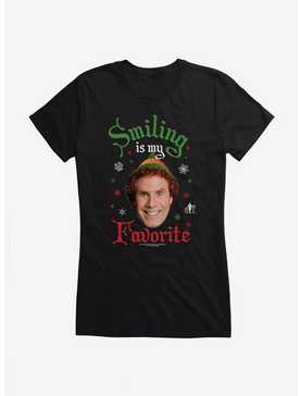 Elf Smiling Is My Favorite Girls T-Shirt, , hi-res