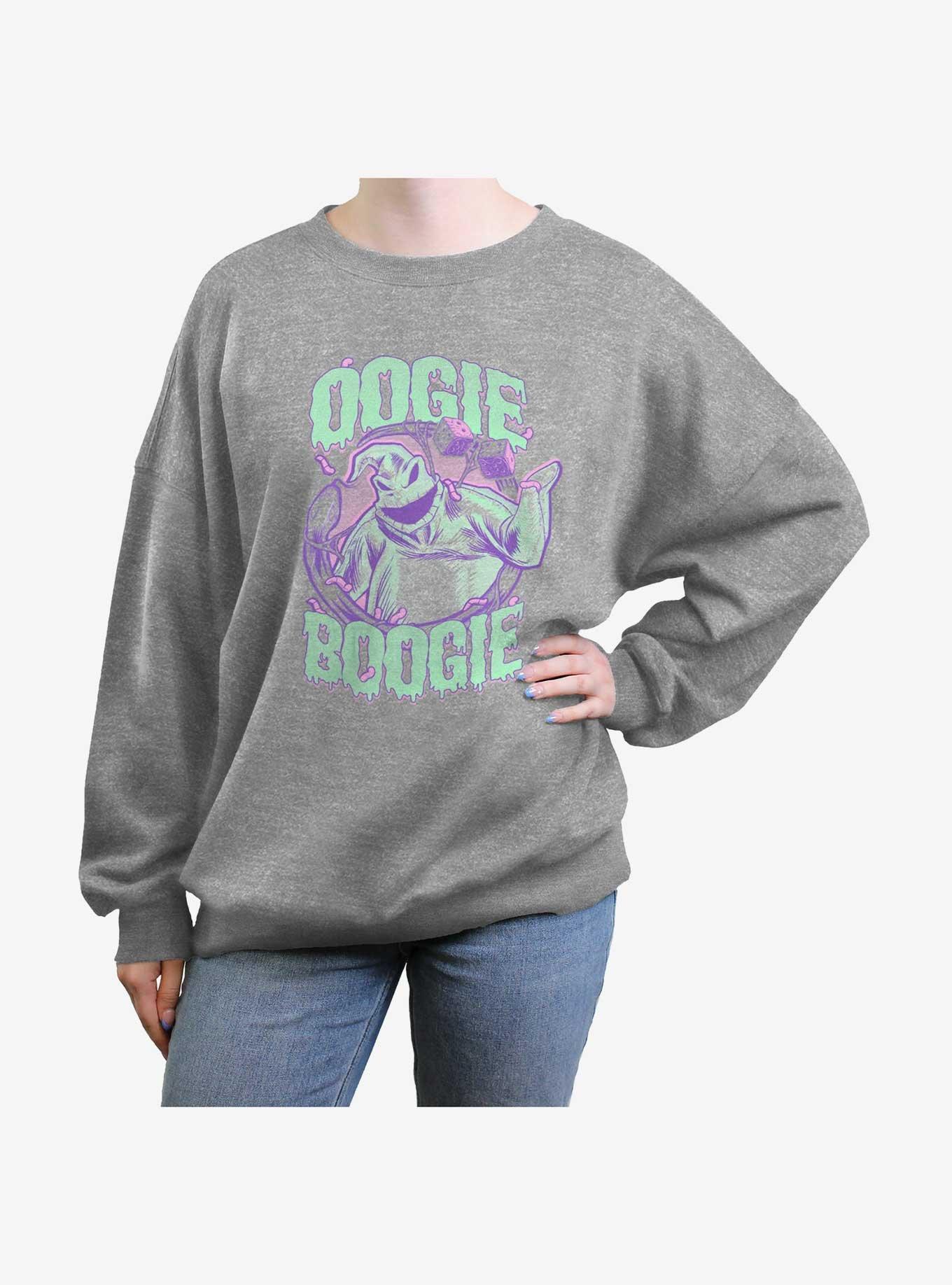 Disney The Nightmare Before Christmas Oogie Boogie Girls Oversized Sweatshirt, HEATHER GR, hi-res