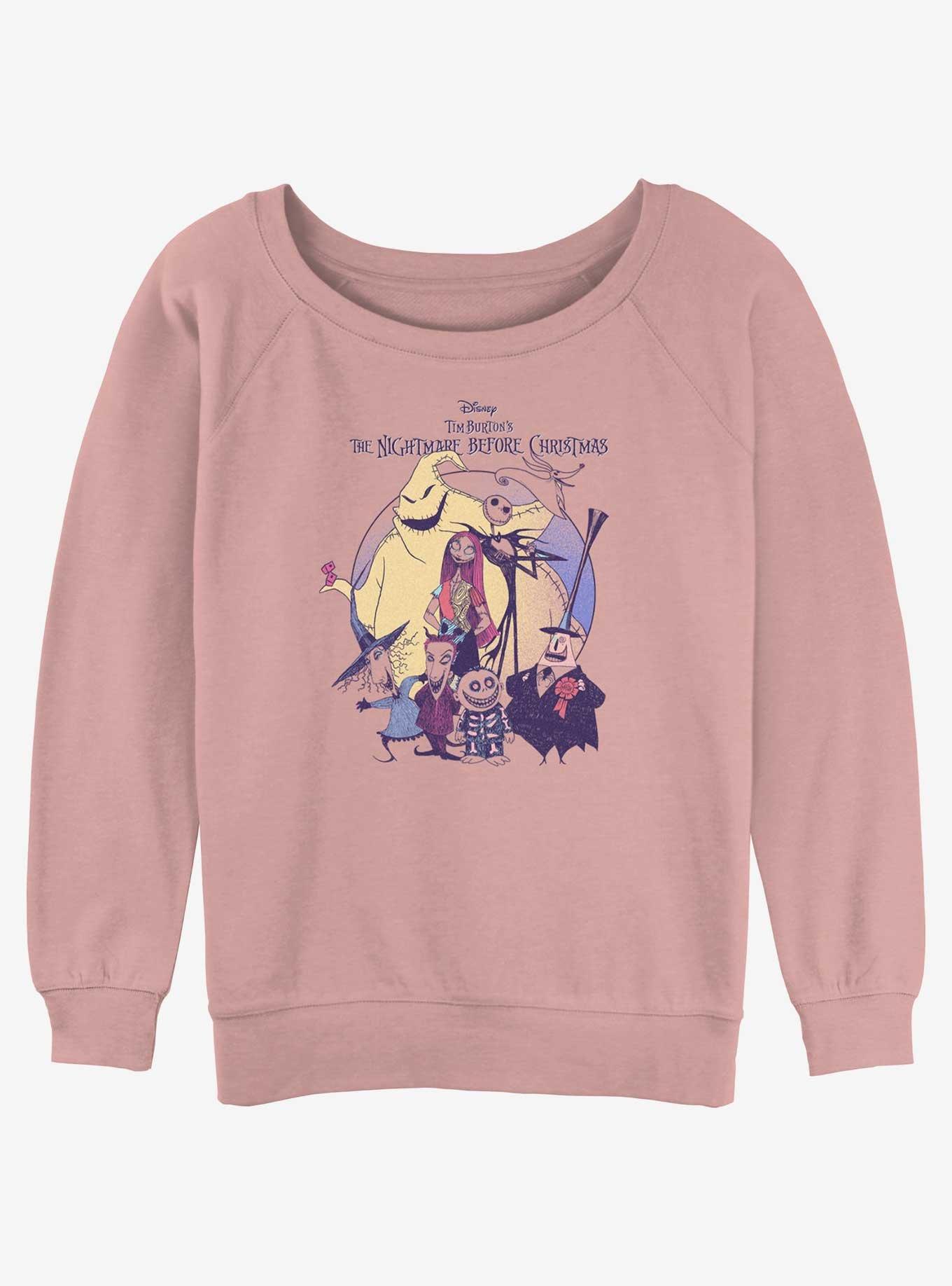 Disney The Nightmare Before Christmas Scary Squad Womens Slouchy Sweatshirt, DESERTPNK, hi-res