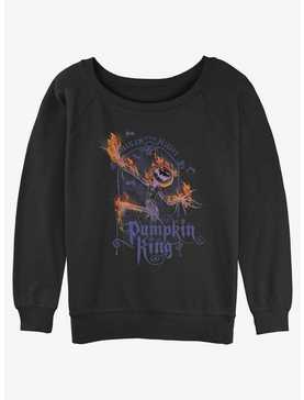 Disney The Nightmare Before Christmas Pumpkin King Flames Womens Slouchy Sweatshirt, , hi-res