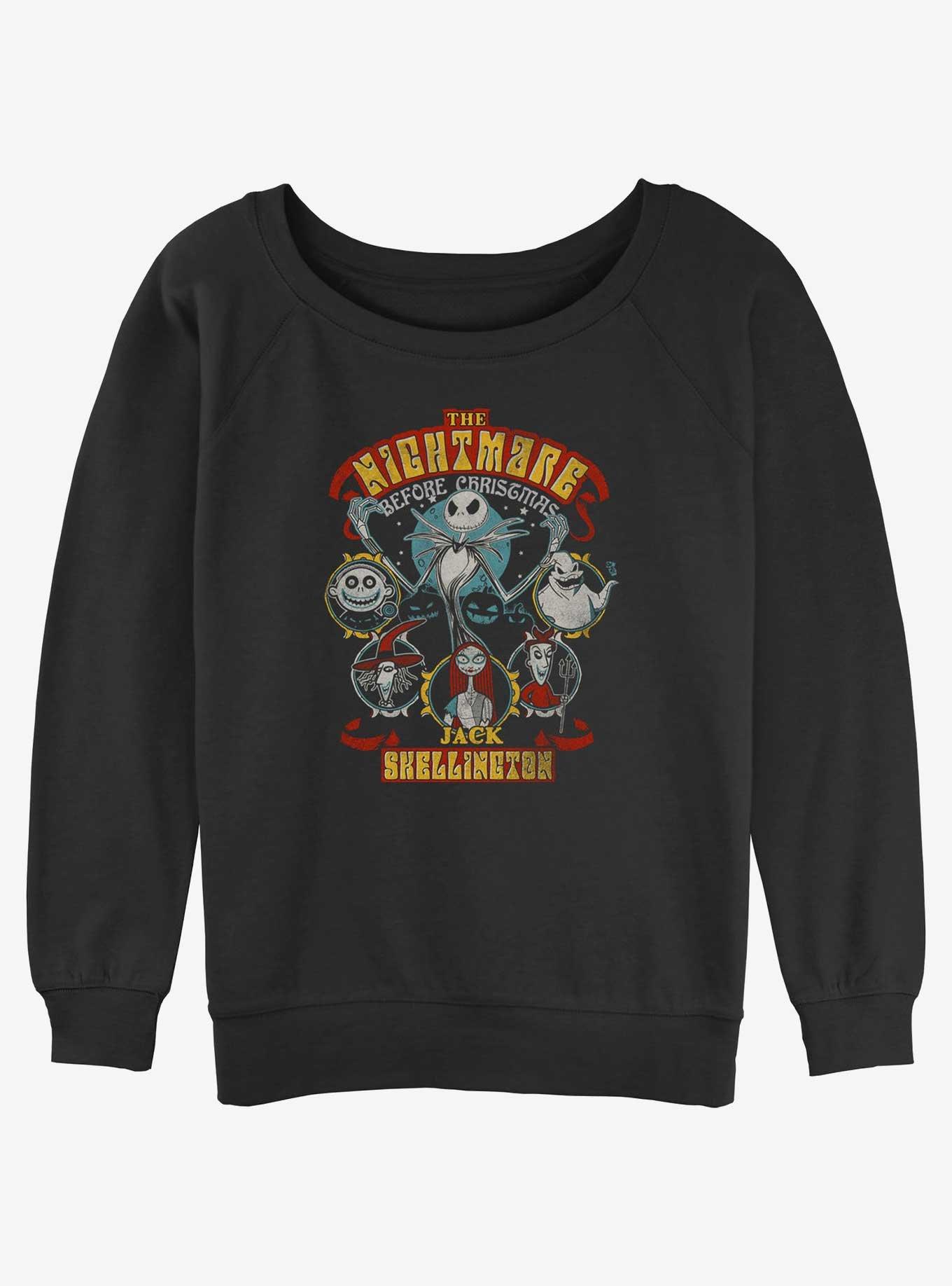 Disney The Nightmare Before Christmas Terror Team Womens Slouchy Sweatshirt, BLACK, hi-res