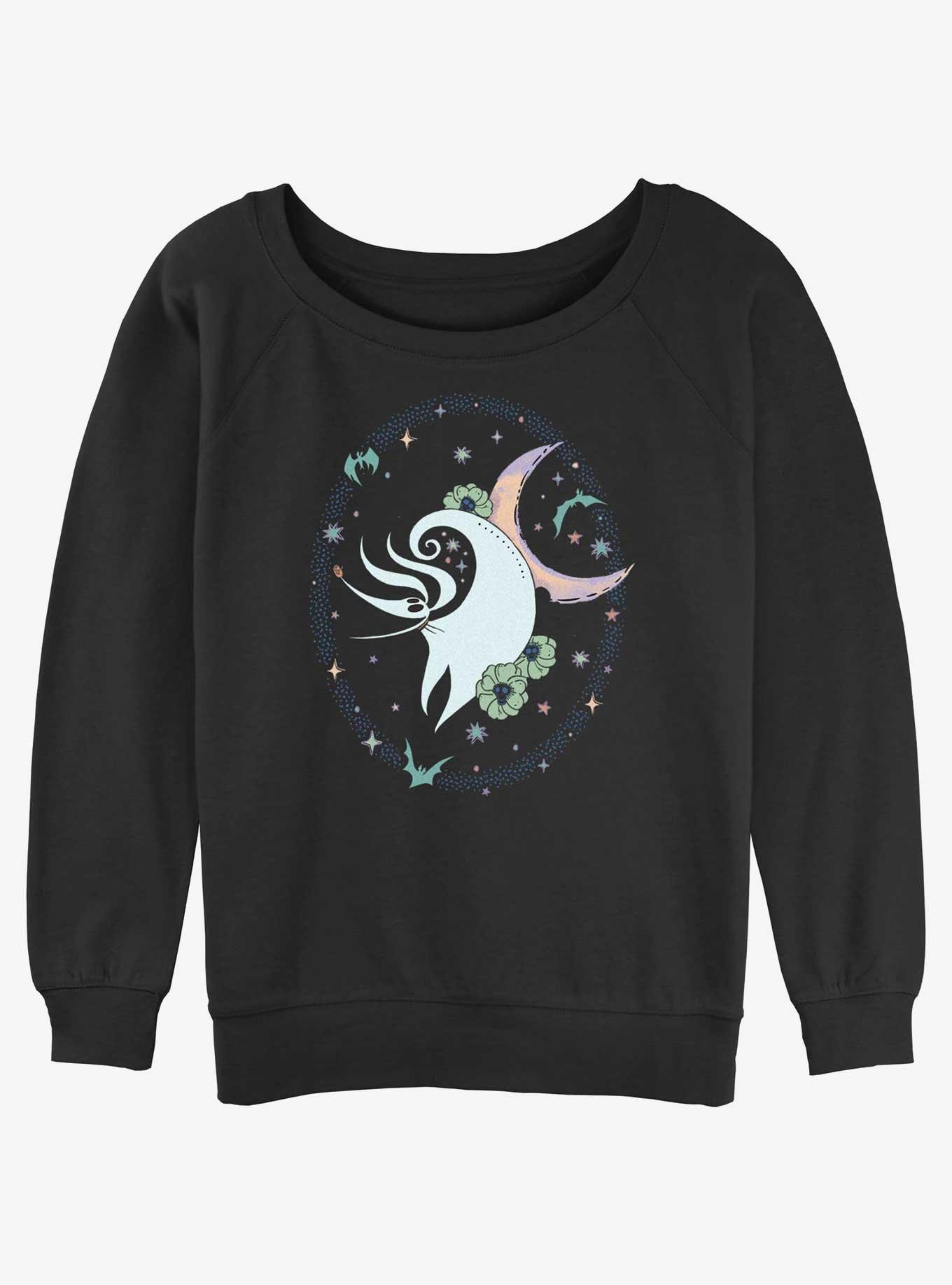 Disney The Nightmare Before Christmas Zero Moon Dance Womens Slouchy Sweatshirt, BLACK, hi-res