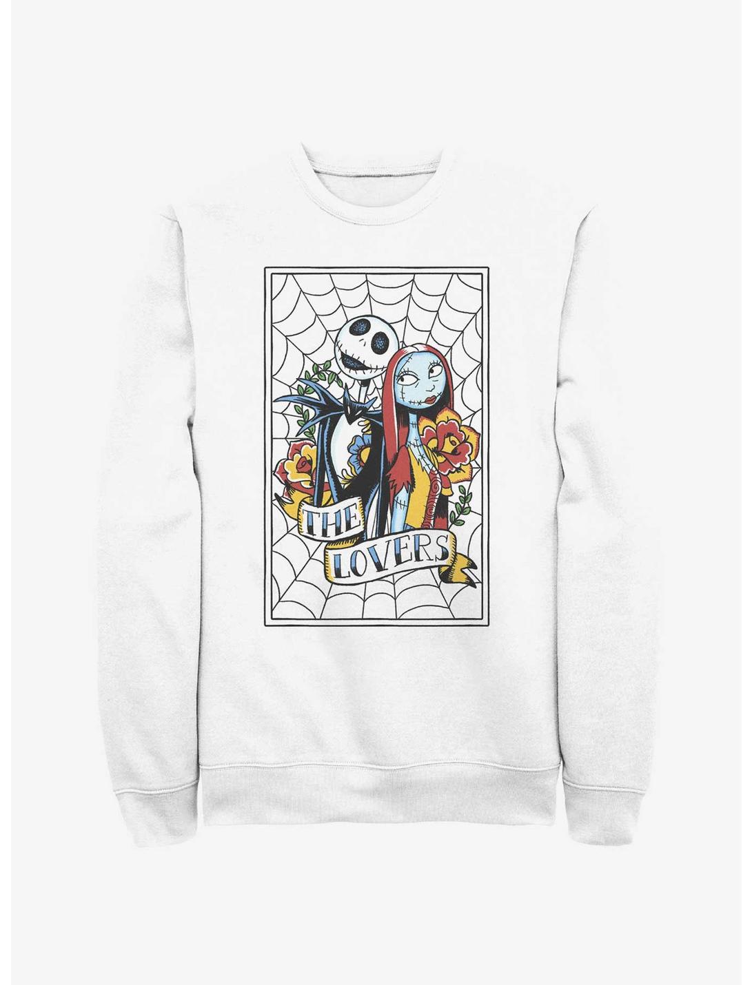 Disney The Nightmare Before Christmas Jack and Sally The Lovers Sweatshirt, WHITE, hi-res